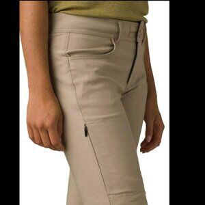 Prana Halle Hiking Climbing Outdoor Travel Pants Roll Up Leg Tan / Khaki, Sz 6